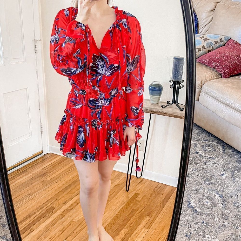 Misa Los Angeles Virgynie Floral Mini Dress Red XS